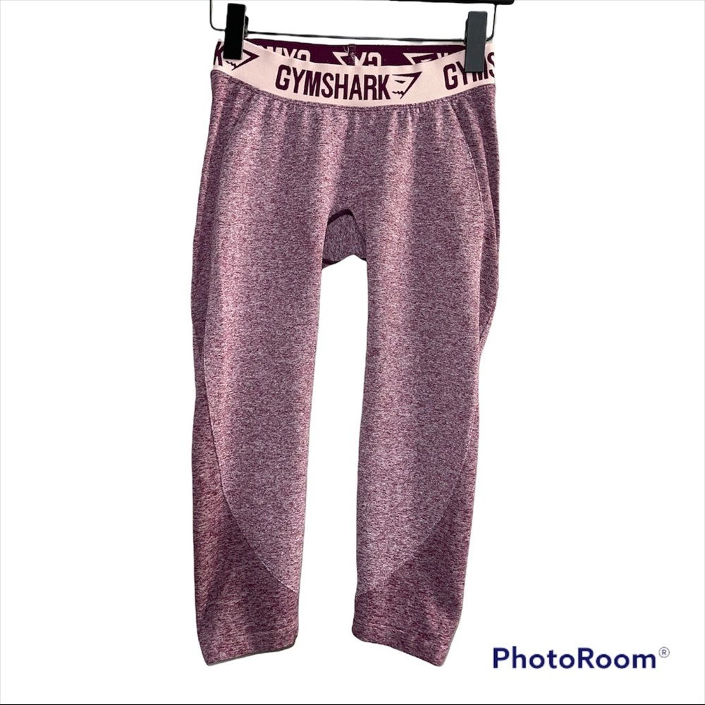 Gymshark Womens Flex Cropped Legging Pants Ruby Blush Size Small Seamless Active - Picture 3 of 6